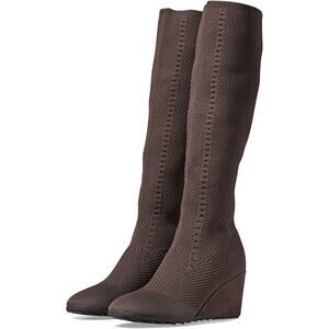 Eileen Fisher Kasana Women's Stretch Knit Chocolate Boots Sz 7.5 New Without Box